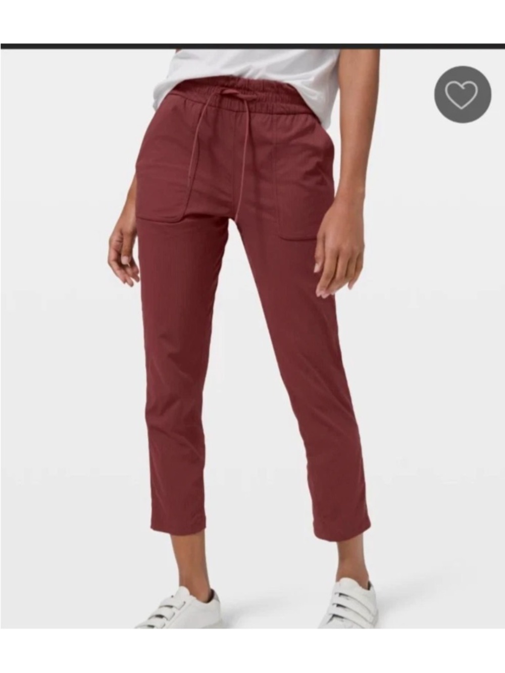Lululemon Women’s Burgundy Beyond The Studio Crop Lightweight Pants Size 8